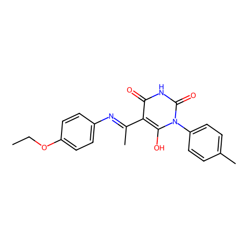 (5Z)-5-[1-(4-ethoxyanilino)ethylidene]-1-(4-methylphenyl)-1,3-diazinane-2,4,6-trione structure