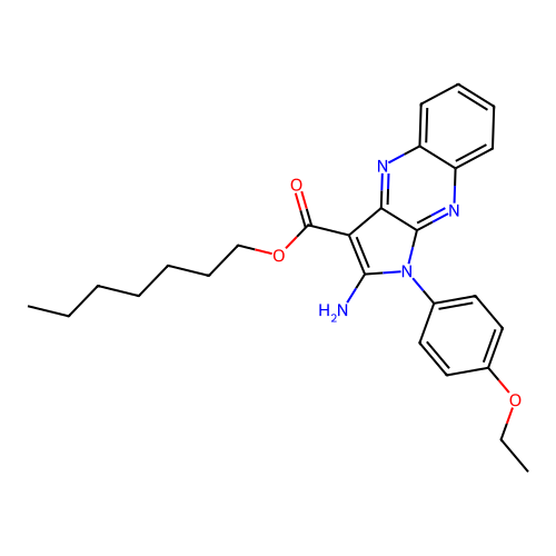 heptyl 2-amino-1-(4-ethoxyphenyl)-1H-pyrrolo[2,3-b]quinoxaline-3-carboxylate structure