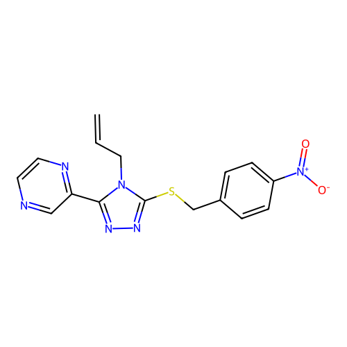 3-[(4-Nitrophenyl)methylthio]-4-prop-2-enyl-5-pyrazin-2-yl-1,2,4-triazole structure