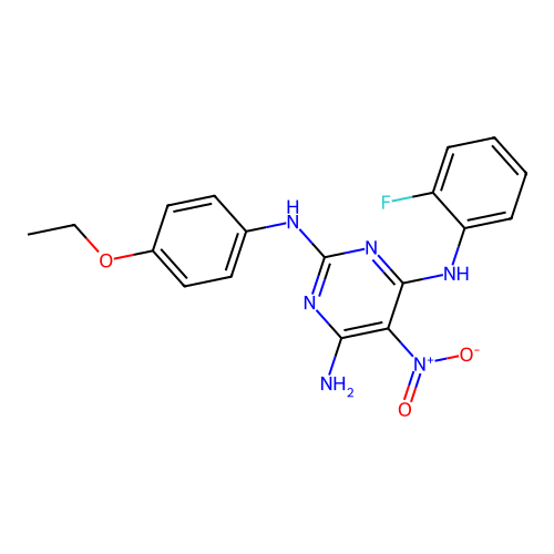 {6-Amino-2-[(4-ethoxyphenyl)amino]-5-nitropyrimidin-4-yl}(2-fluorophenyl)amine structure