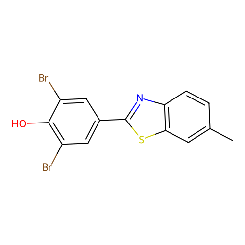2,6-Dibromo-4-(6-methyl-1,3-benzothiazol-2-yl)phenol structure