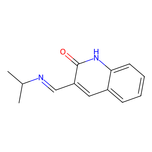 (E)-3-((isopropylimino)methyl)quinolin-2-ol structure
