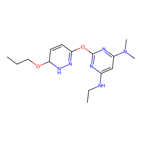 N'-ethyl-N,N-dimethyl-2-[(6-propoxy-1,6-dihydropyridazin-3-yl)oxy]pyrimidine-4,6-diamine structure