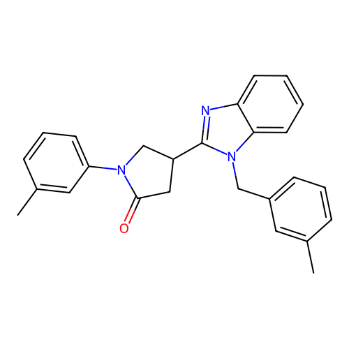 4-[1-(3-methylbenzyl)-1H-benzimidazol-2-yl]-1-(3-methylphenyl)pyrrolidin-2-one structure