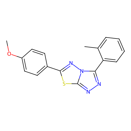 6-(4-Methoxyphenyl)-3-(2-methylphenyl)[1,2,4]triazolo[3,4-b][1,3,4]thiadiazole structure