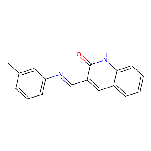 (E)-3-((m-tolylimino)methyl)quinolin-2-ol structure