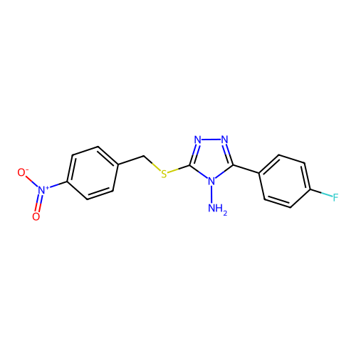 5-(4-Fluorophenyl)-3-[(4-nitrophenyl)methylthio]-1,2,4-triazole-4-ylamine structure