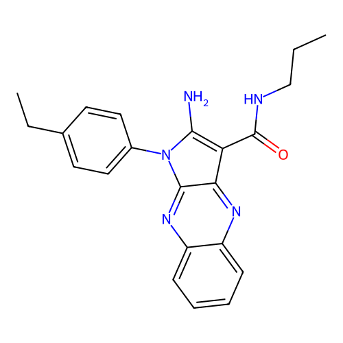 2-amino-1-(4-ethylphenyl)-N-propyl-1H-pyrrolo[2,3-b]quinoxaline-3-carboxamide structure