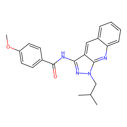 4-methoxy-N-[1-(2-methylpropyl)pyrazolo[3,4-b]quinolin-3-yl]benzamide structure
