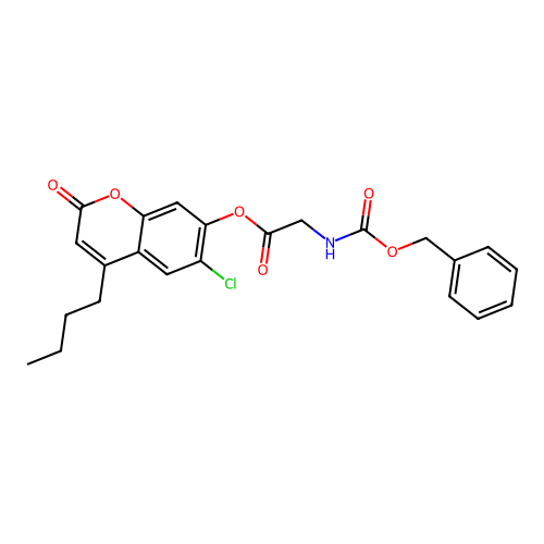 4-butyl-6-chloro-2-oxo-2H-chromen-7-yl N-[(benzyloxy)carbonyl]glycinate structure