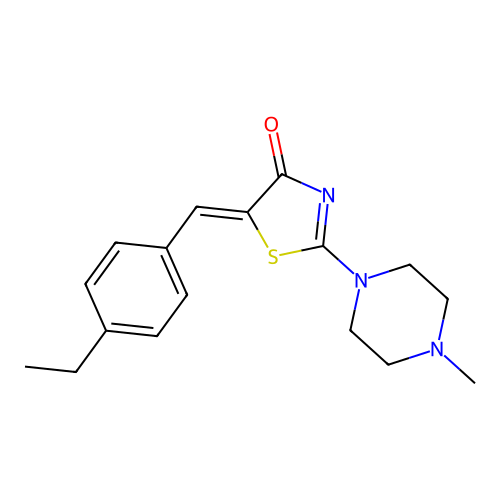 (5Z)-5-(4-ethylbenzylidene)-2-(4-methylpiperazin-1-yl)-1,3-thiazol-4(5H)-one structure