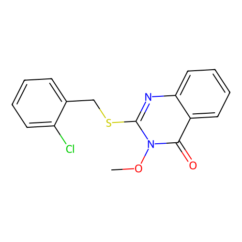 2-[(2-chlorobenzyl)sulfanyl]-3-methoxyquinazolin-4(3H)-one structure