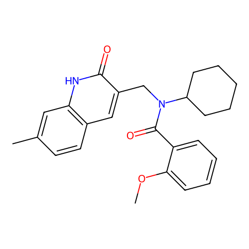 N-cyclohexyl-2-methoxy-N-[(7-methyl-2-oxo-1H-quinolin-3-yl)methyl]benzamide structure