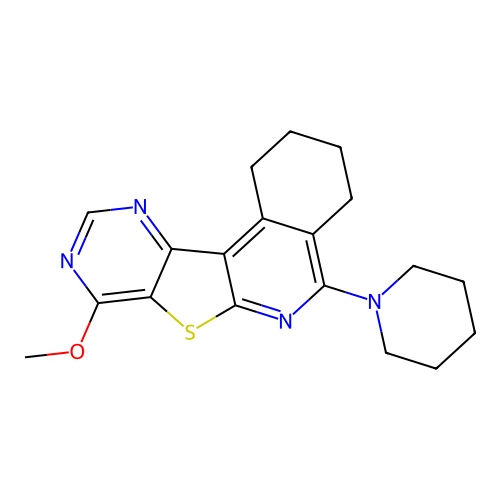 8-methoxy-5-(piperidin-1-yl)-1,2,3,4-tetrahydropyrimido[4',5':4,5]thieno[2,3-c]isoquinoline structure