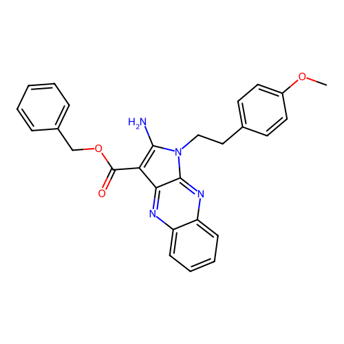 benzyl 2-amino-1-(4-methoxyphenethyl)-1H-pyrrolo[2,3-b]quinoxaline-3-carboxylate structure