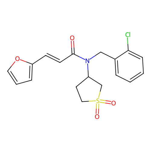 (2E)-N-(2-chlorobenzyl)-N-(1,1-dioxidotetrahydrothiophen-3-yl)-3-(furan-2-yl)prop-2-enamide structure