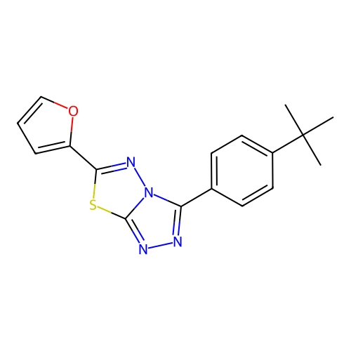 3-(4-Tert-butylphenyl)-6-(furan-2-yl)-[1,2,4]triazolo[3,4-b][1,3,4]thiadiazole structure