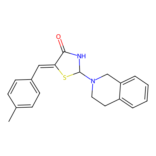 (Z)-2-(3,4-dihydroisoquinolin-2(1H)-yl)-5-(4-methylbenzylidene)thiazolidin-4-one structure