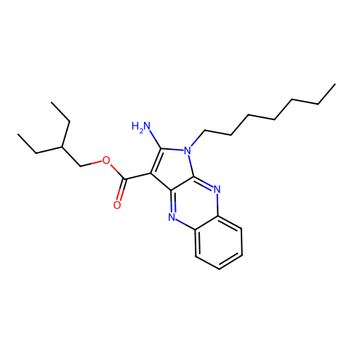 2-ethylbutyl 2-amino-1-heptyl-1H-pyrrolo[2,3-b]quinoxaline-3-carboxylate structure
