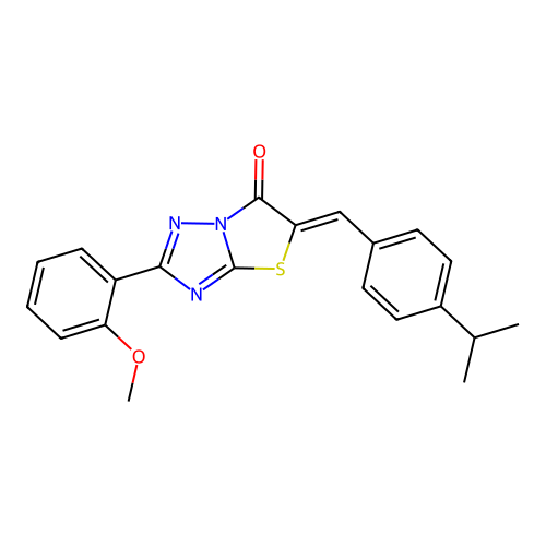 (5Z)-2-(2-methoxyphenyl)-5-[(4-propan-2-ylphenyl)methylidene]-[1,3]thiazolo[3,2-b][1,2,4]triazol-6-one structure