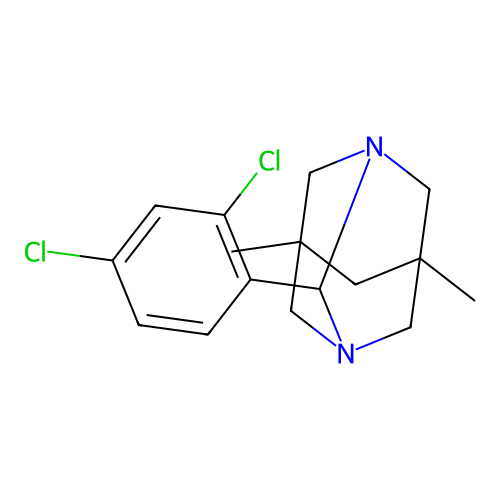 2-(2,4-Dichlorophenyl)-5,7-dimethyl-1,3-diazatricyclo[3.3.1.1~3,7~]decane structure