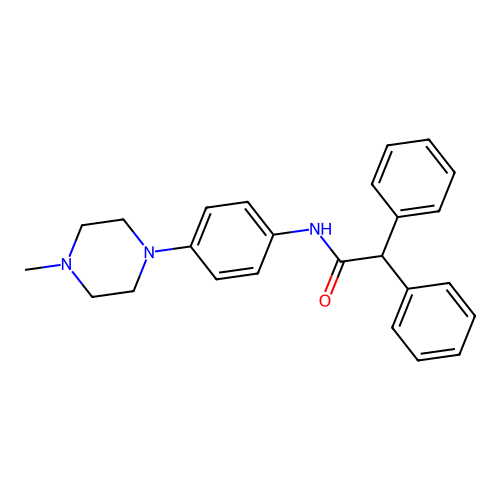 N-[4-(4-methylpiperazin-1-yl)phenyl]-2,2-diphenylacetamide structure