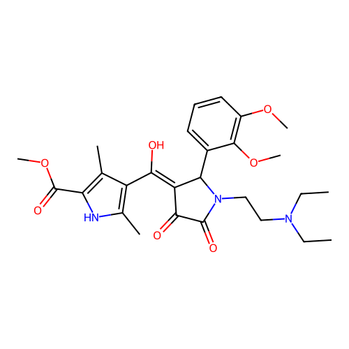 methyl 4-({1-[2-(diethylamino)ethyl]-2-(2,3-dimethoxyphenyl)-4-hydroxy-5-oxo(3 -pyrrolin-3-yl)}carbonyl)-3,5-dimethylpyrrole-2-carboxylate structure