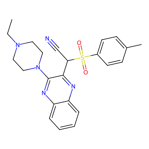 [3-(4-Ethylpiperazin-1-yl)quinoxalin-2-yl][(4-methylphenyl)sulfonyl]acetonitrile structure