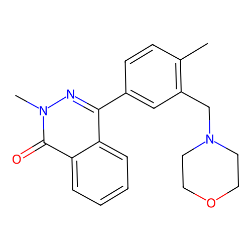 2-methyl-4-[4-methyl-3-(morpholin-4-ylmethyl)phenyl]phthalazin-1(2H)-one structure