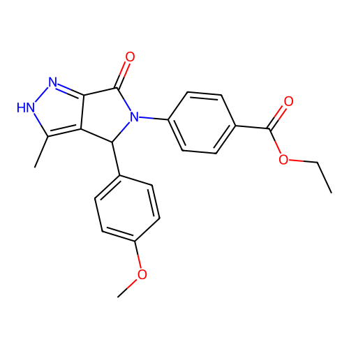 ethyl 4-(4-(4-methoxyphenyl)-3-methyl-6-oxopyrrolo[3,4-c]pyrazol-5(1H,4H,6H)-yl)benzoate structure