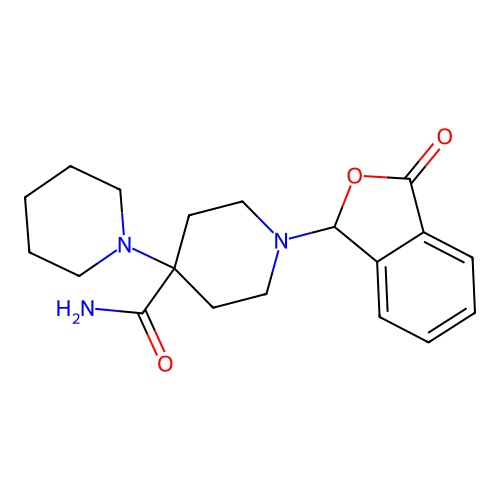 1'-(3-Oxo-1,3-dihydro-2-benzofuran-1-yl)-1,4'-bipiperidine-4'-carboxamide structure