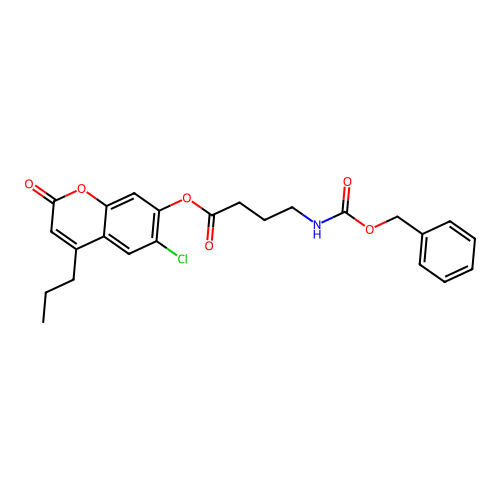 6-chloro-2-oxo-4-propyl-2H-chromen-7-yl 4-(((benzyloxy)carbonyl)amino)butanoate structure