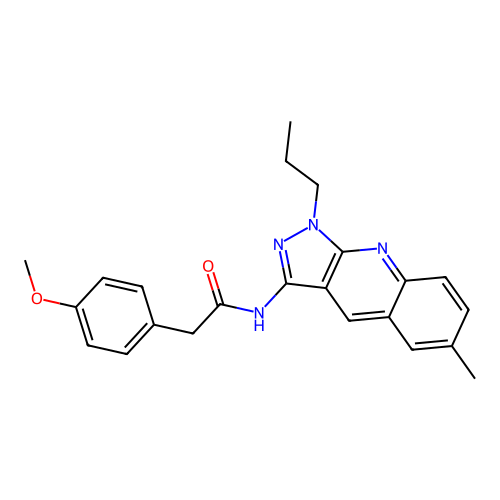 2-(4-methoxyphenyl)-N-(6-methyl-1-propyl-1H-pyrazolo[3,4-b]quinolin-3-yl)acetamide structure