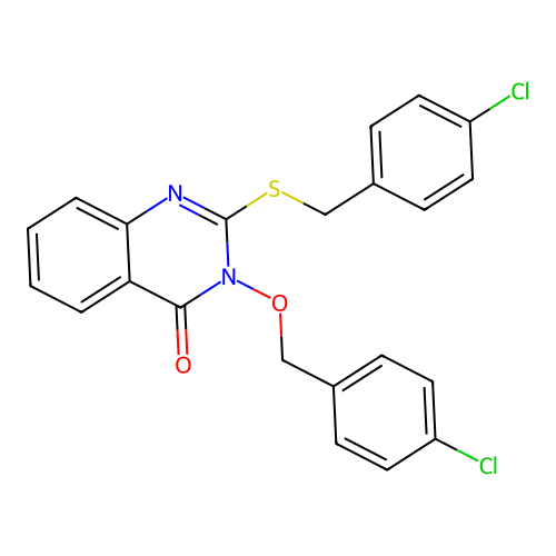3-[(4-chlorobenzyl)oxy]-2-[(4-chlorobenzyl)sulfanyl]quinazolin-4(3H)-one structure