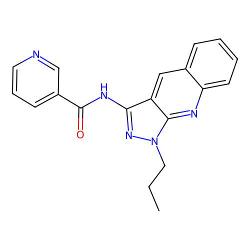 N-(1-propyl-1H-pyrazolo[3,4-b]quinolin-3-yl)pyridine-3-carboxamide structure