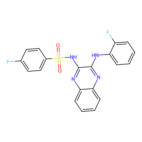 4-fluoro-N-{3-[(2-fluorophenyl)amino]quinoxalin-2-yl}benzenesulfonamide structure