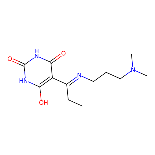 5-[1-(3-dimethylaminopropylamino)propylidene]-1,3-diazinane-2,4,6-trione structure