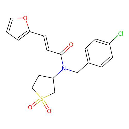 (2E)-N-(4-chlorobenzyl)-N-(1,1-dioxidotetrahydrothiophen-3-yl)-3-(furan-2-yl)prop-2-enamide structure