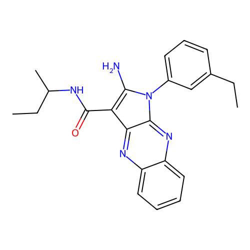 2-amino-N-(butan-2-yl)-1-(3-ethylphenyl)-1H-pyrrolo[2,3-b]quinoxaline-3-carboxamide structure