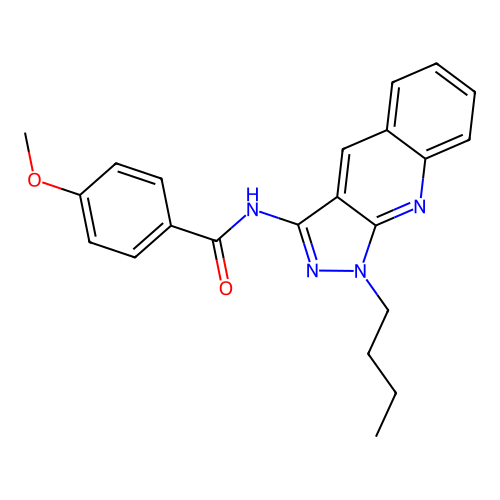 N-(1-butyl-1H-pyrazolo[3,4-b]quinolin-3-yl)-4-methoxybenzamide structure