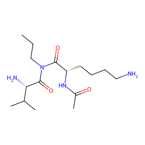 N-acetyllysyl-prolyl-valinamide structure