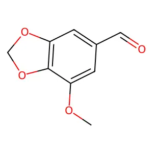 1,3-Benzodioxole-5-carboxaldehyde, 7-methoxy- structure
