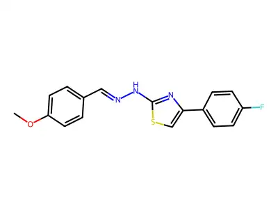 4-(4-fluorophenyl)-N-[(4-methoxyphenyl)methylideneamino]-1,3-thiazol-2-amine structure