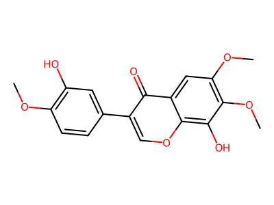 3',8-Dihydroxy-4',6,7-trimethoxyisoflavone structure
