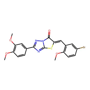 (5Z)-5-(5-bromo-2-methoxybenzylidene)-2-(3,4-dimethoxyphenyl)[1,3]thiazolo[3,2-b][1,2,4]triazol-6(5H)-one structure
