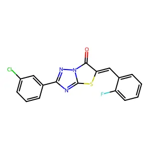 (5Z)-2-(3-chlorophenyl)-5-(2-fluorobenzylidene)[1,3]thiazolo[3,2-b][1,2,4]triazol-6(5H)-one structure