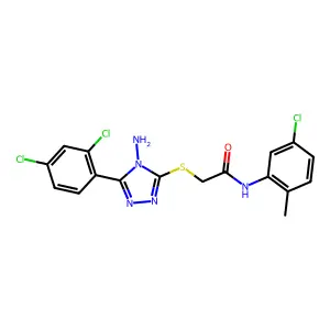2-[4-amino-5-(2,4-dichlorophenyl)(1,2,4-triazol-3-ylthio)]-N-(5-chloro-2-methy lphenyl)acetamide structure