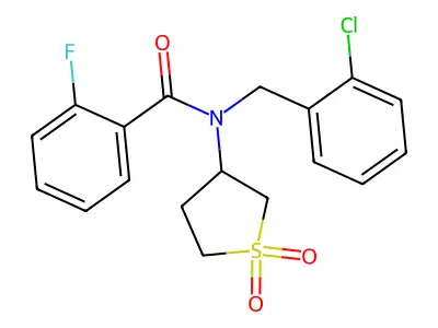 N-(2-chlorobenzyl)-N-(1,1-dioxidotetrahydrothiophen-3-yl)-2-fluorobenzamide structure