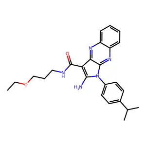 2-amino-N-(3-ethoxypropyl)-1-(4-isopropylphenyl)-1H-pyrrolo[2,3-b]quinoxaline-3-carboxamide structure