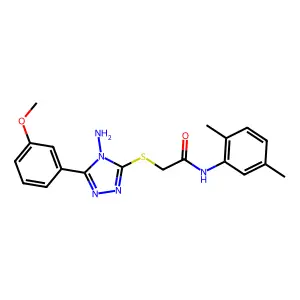 2-[4-amino-5-(3-methoxyphenyl)(1,2,4-triazol-3-ylthio)]-N-(2,5-dimethylphenyl) acetamide structure
